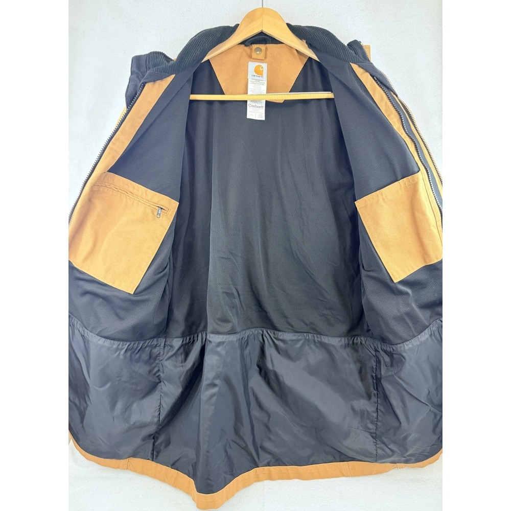Mens Carhartt C75 BRN Tan Duck Canvas Heavy Jacket Coat Size LT, No Hood, NWOT - Picture 4 of 6